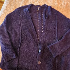 Free People Deep Blue Women's Cardigan